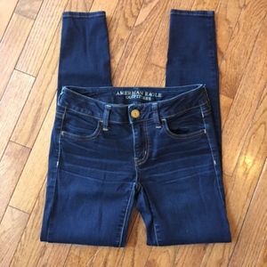 American Eagle Blue Super Stretch Jeggings -Short